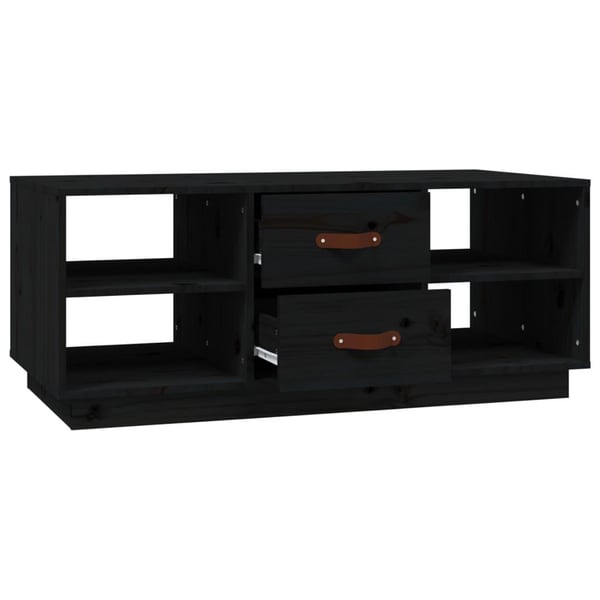 vidaXL Salongbord svart 100x50x41 cm heltre furu