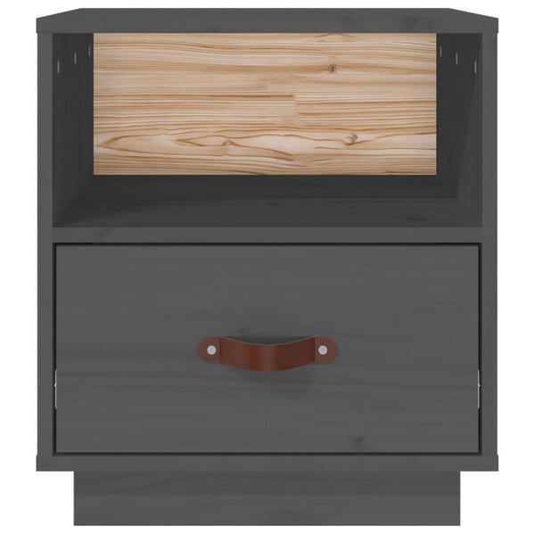 vidaXL Nattbord 2 stk grå 40x34x45 cm heltre furu