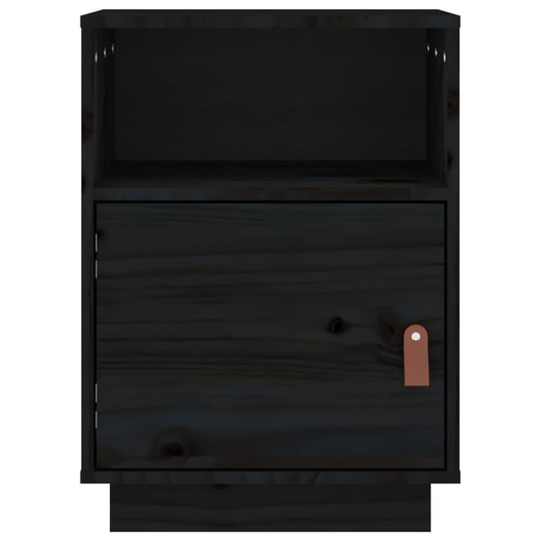 vidaXL Nattbord 2 stk svart 40x34x55 cm heltre furu