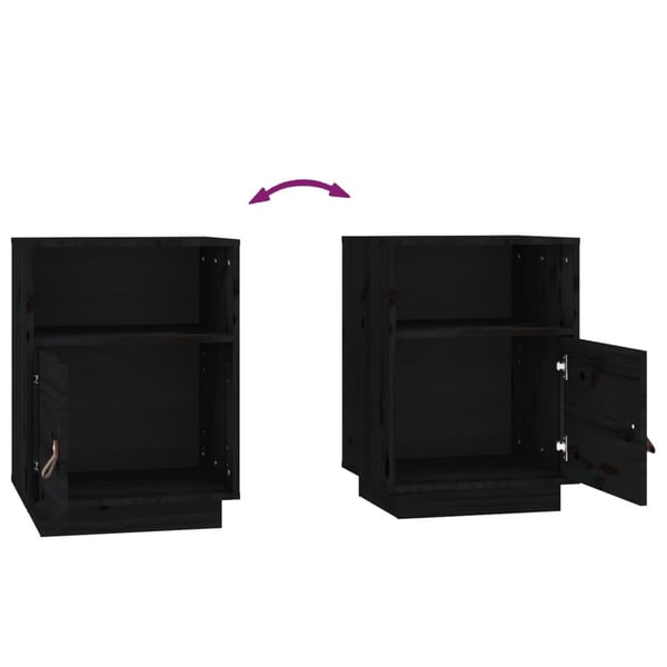 vidaXL Nattbord 2 stk svart 40x34x55 cm heltre furu