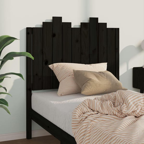 vidaXL Sengegavl svart 96x4x110 cm heltre furu