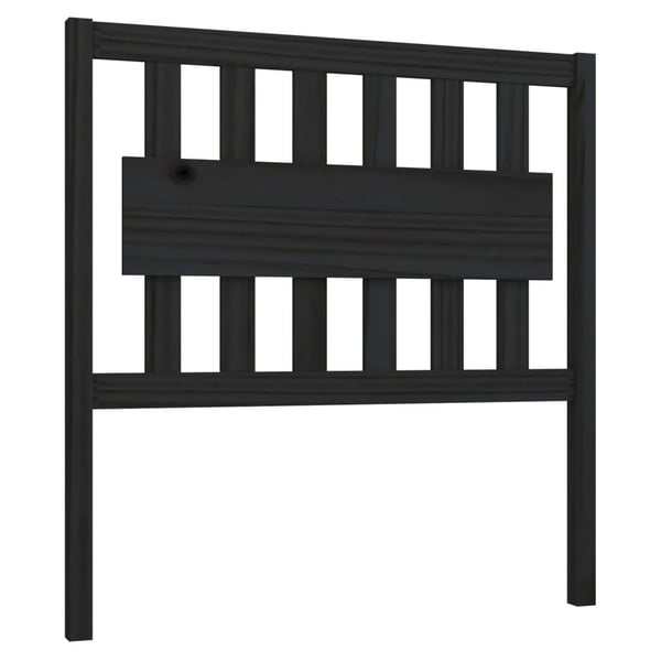 vidaXL Sengegavl svart 95,5x4x100 cm heltre furu