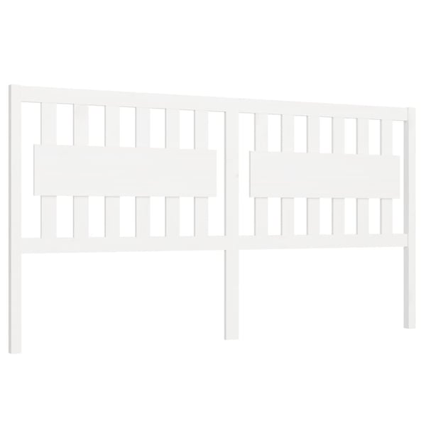 vidaXL Sengegavl hvit 125,5x4x100 cm heltre furu