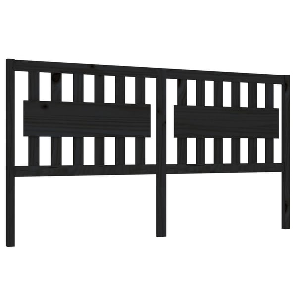 vidaXL Sengegavl svart 125,5x4x100 cm heltre furu