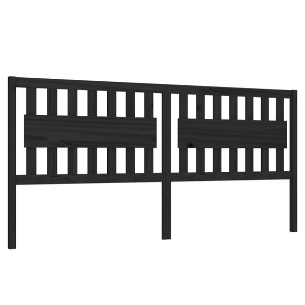 vidaXL Sengegavl svart 205,5x4x100 cm heltre furu