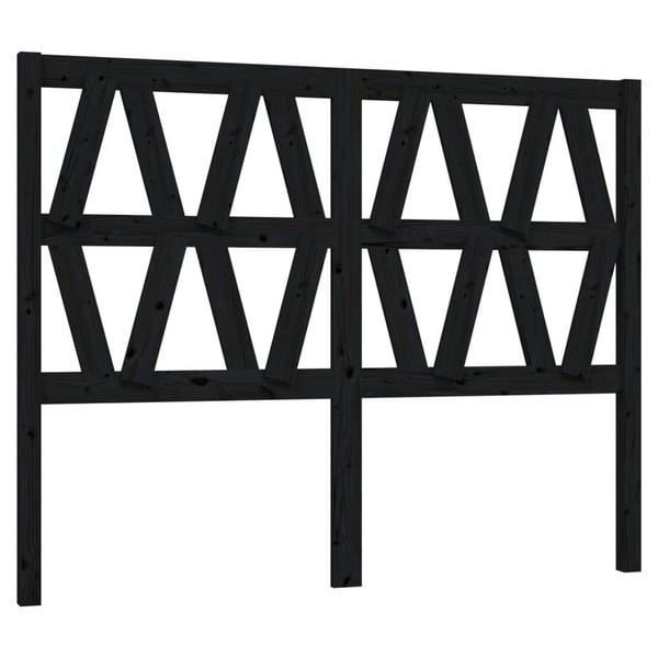 vidaXL Sengegavl svart 166x4x100 cm heltre furu