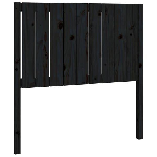 vidaXL Sengegavl svart 95,5x4x100 cm heltre furu