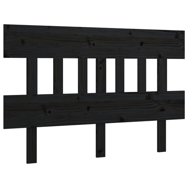 vidaXL Sengegavl svart 123,5x3x81 cm heltre furu