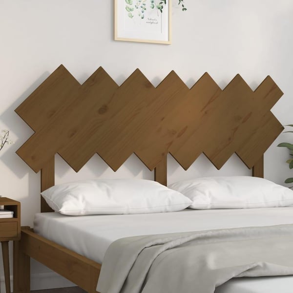 vidaXL Sengegavl honningbrun 141x3x80,5 cm heltre furu