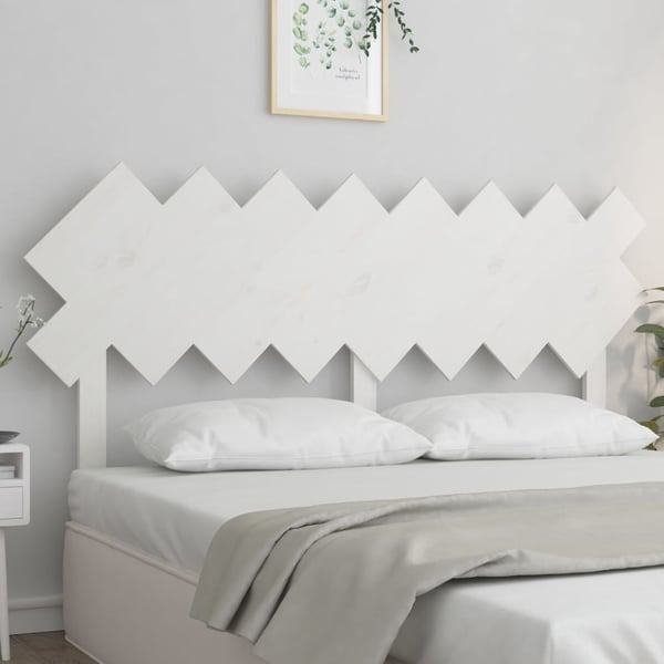vidaXL Sengegavl hvit 159,5x3x80,5 cm heltre furu