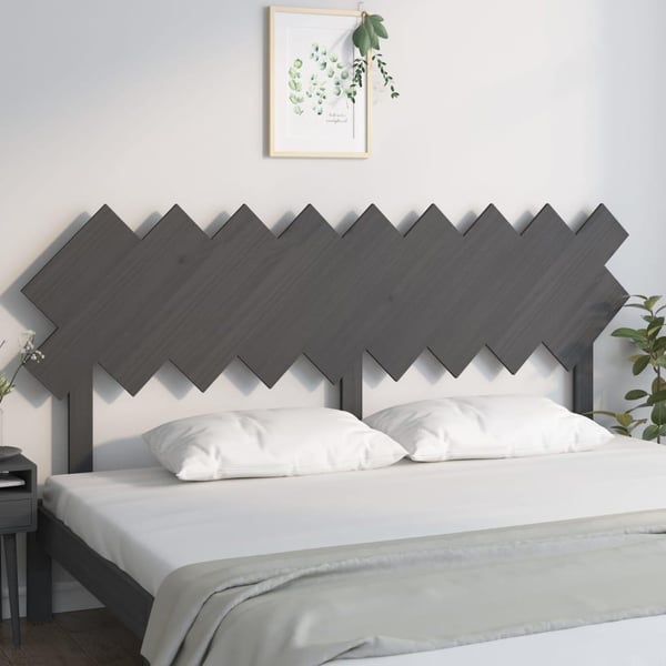 vidaXL Sengegavl grå 178x3x80,5 cm heltre furu