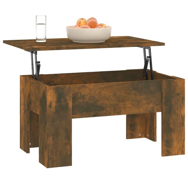 vidaXL sofabord 79x79x41 cm konstrueret træ røget egetræsfarve