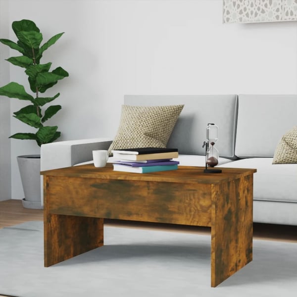 vidaXL Salongbord røkt eik 80x50,5x41,5 cm konstruert tre