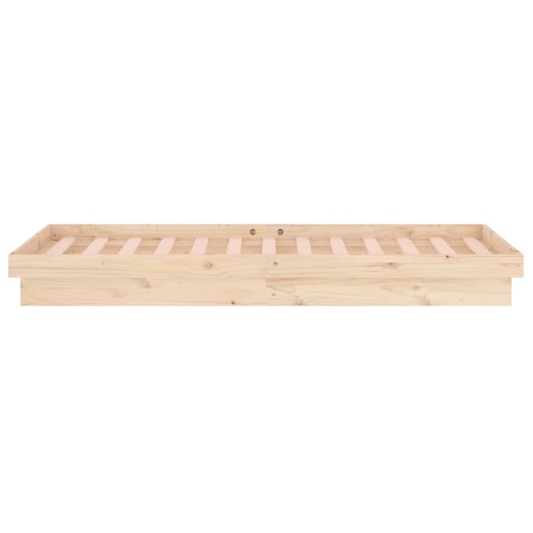 vidaXL Sengeramme med LED 90x200 cm heltre