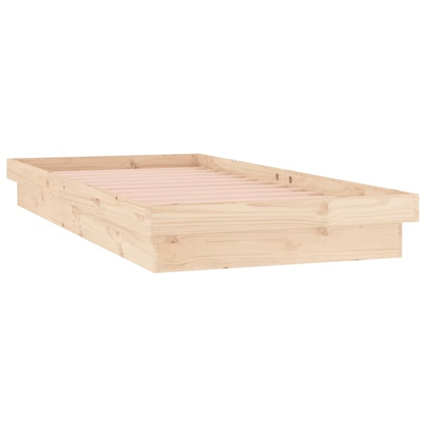 vidaXL Sengeramme med LED 90x200 cm heltre