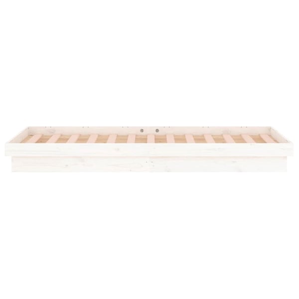 vidaXL Sengeramme med LED hvit 75x190 cm Small Single heltre