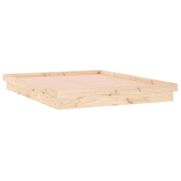 vidaXL Sengeramme med LED 140x190 cm heltre