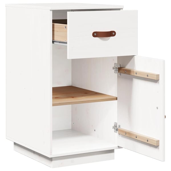vidaXL Skap til skrivebord hvit 40x50x75 cm heltre furu