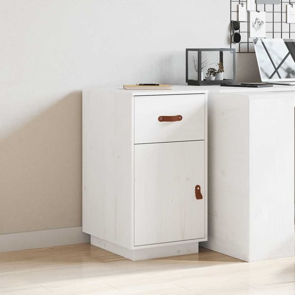 vidaXL Skap til skrivebord hvit 40x50x75 cm heltre furu