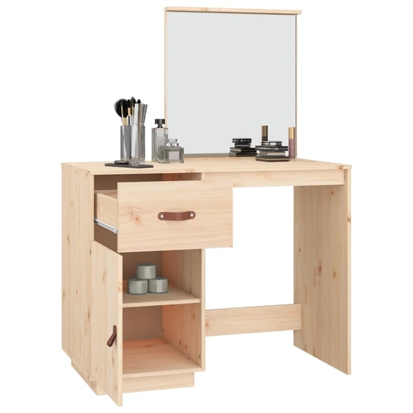 vidaXL Sminkebord 95x50x134 cm heltre furu