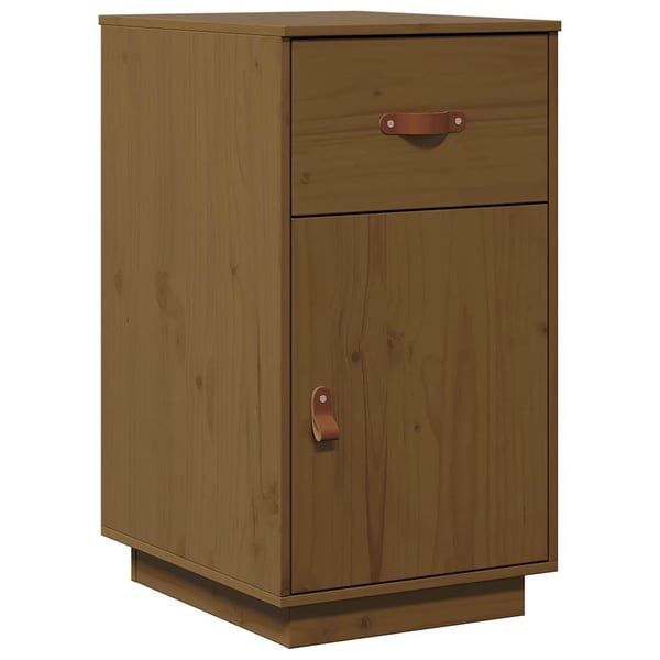 vidaXL skrivebordsskab 40x50x75 cm massivt fyrretræ gyldenbrun