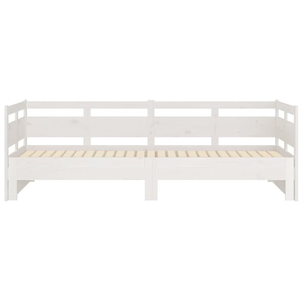 vidaXL Uttrekkbar dagseng hvit heltre furu 2x(90x200) cm