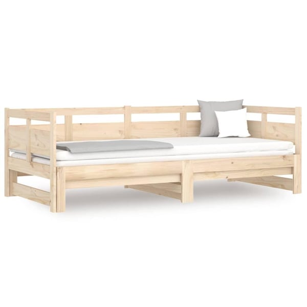 vidaXL Uttrekkbar dagseng heltre furu 2x(80x200) cm