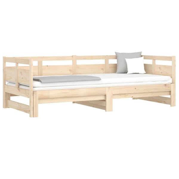 vidaXL Uttrekkbar dagseng heltre furu 2x(90x190) cm