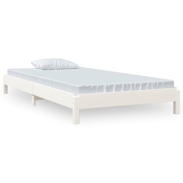 vidaXL stabelbar seng 90x190 cm massivt fyrretræ hvid