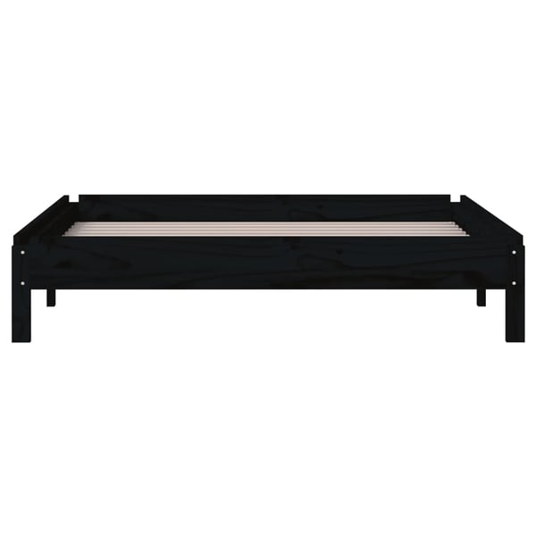 vidaXL Stableseng svart 80x200 cm heltre furu