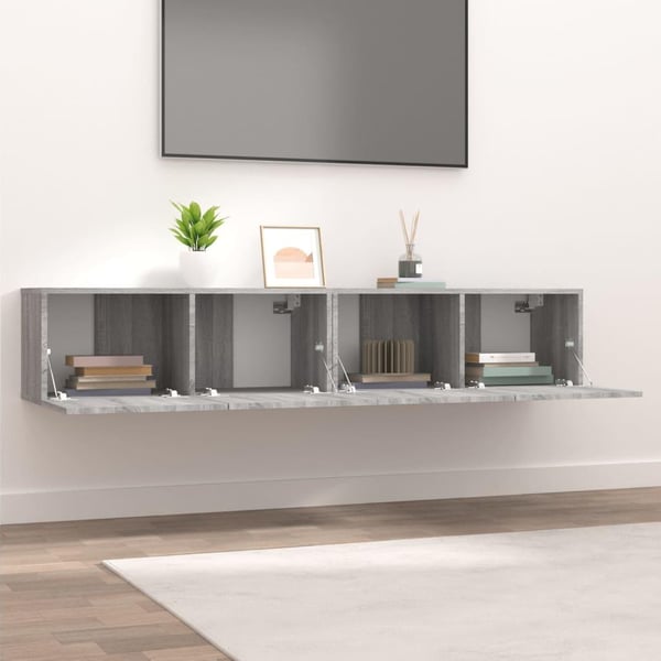 vidaXL TV-benker 2 stk grå sonoma 80x30x30 cm konstruert tre