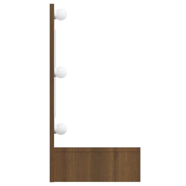 vidaXL Speilskap med LED brun eik 90x31,5x62 cm