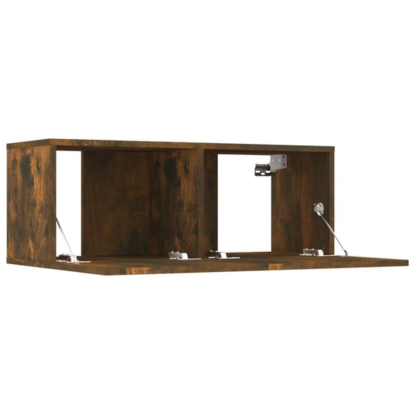 vidaXL TV-benker 2 stk røkt eik 80x30x30 cm konstruert tre