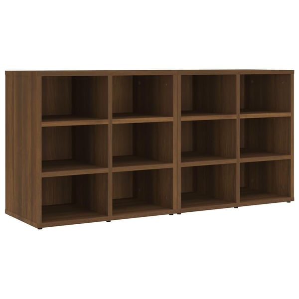 vidaXL Skoskap 2 stk brun eik 52,5x30x50 cm