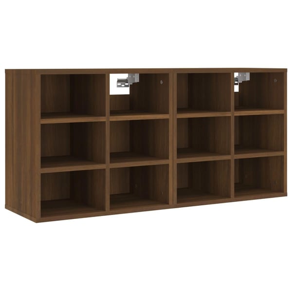 vidaXL Skoskap 2 stk brun eik 52,5x30x50 cm
