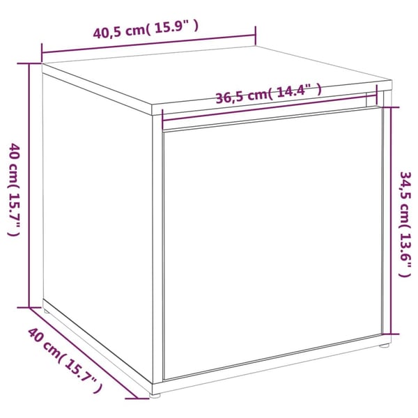 vidaXL Oppbevaringsskap røkt eik 40,5x40x40 cm konstruert tre