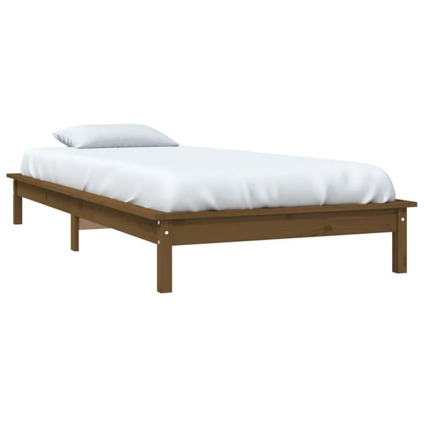 vidaXL Sengeramme honningbrun 90x200 cm heltre furu