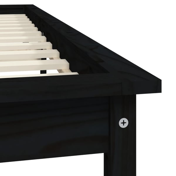 vidaXL Sengeramme svart 180x200 cm heltre furu