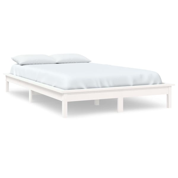 vidaXL Sengeramme hvit heltre furu 160x200 cm