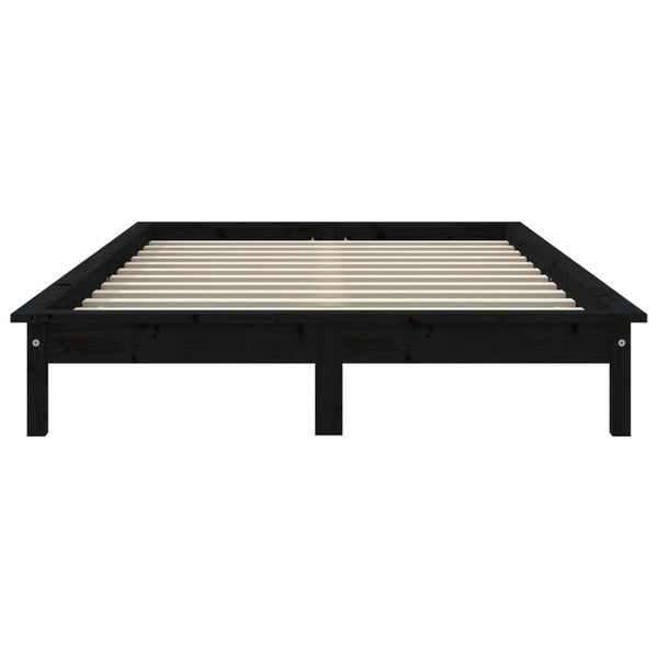 vidaXL Sengeramme svart heltre furu 160x200 cm