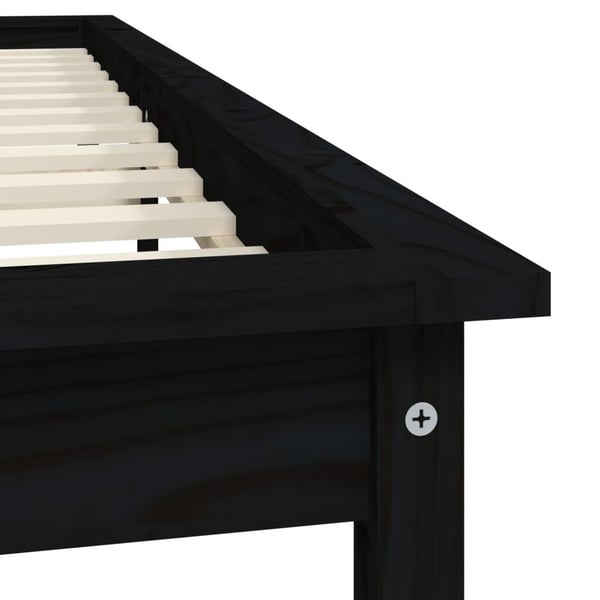 vidaXL Sengeramme svart heltre furu 160x200 cm