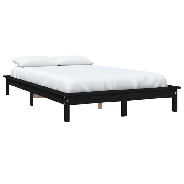 vidaXL Sengeramme svart heltre furu 160x200 cm