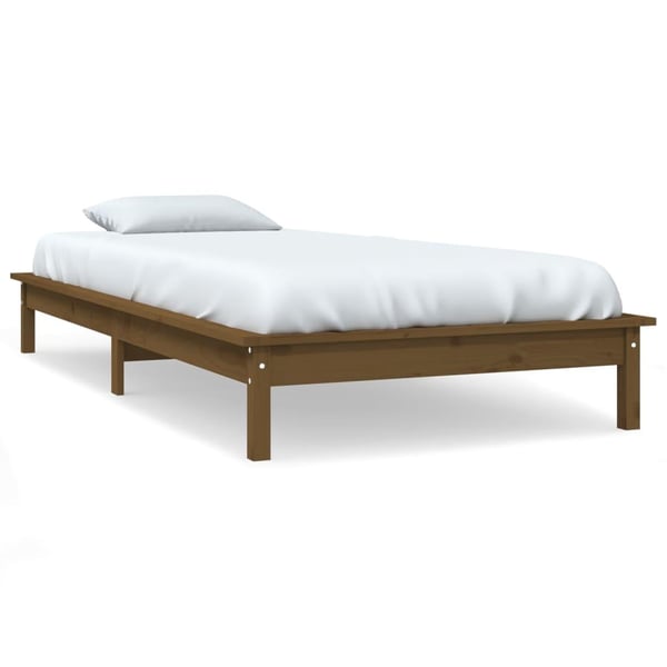 vidaXL Sengeramme honningbrun 90x190 cm heltre furu Single