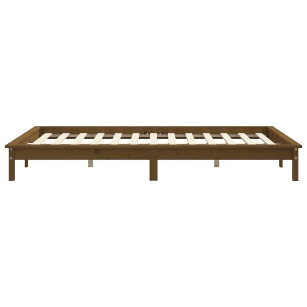 vidaXL Sengeramme honningbrun 140x190 cm heltre furu