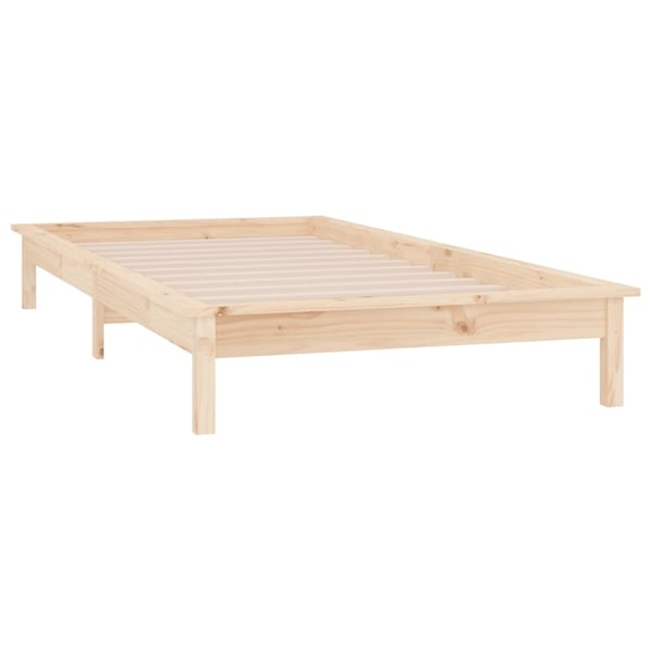 vidaXL Sengeramme med LED 100x200 cm heltre