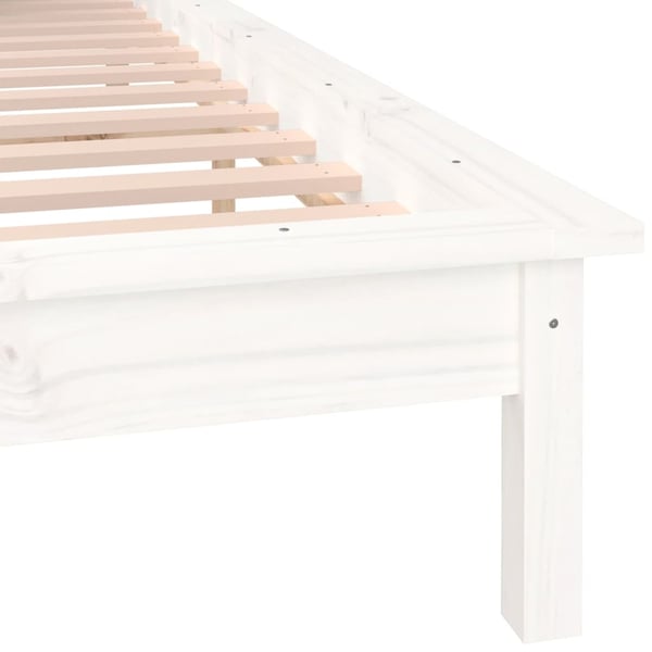 vidaXL Sengeramme med LED hvit 120x200 cm heltre