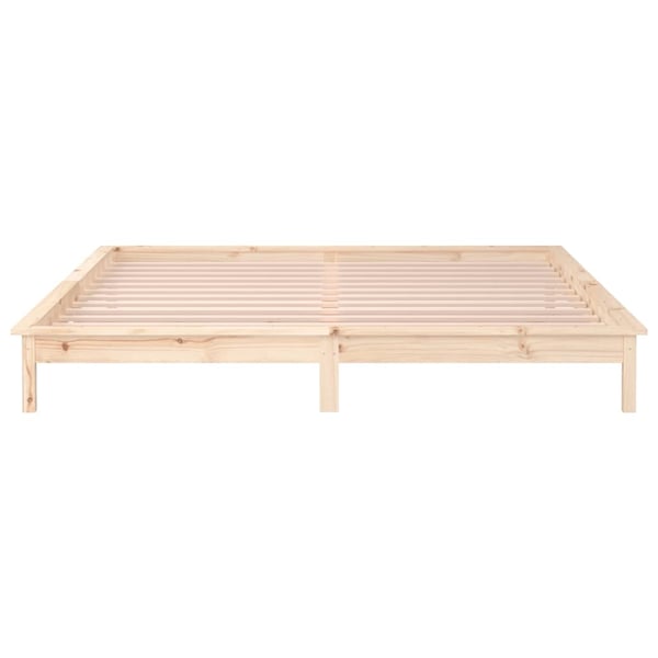 vidaXL Sengeramme med LED 150x200 cm King Size heltre