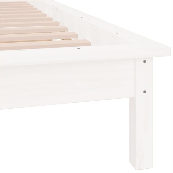 vidaXL Sengeramme med LED hvit 75x190 cm Small Single heltre