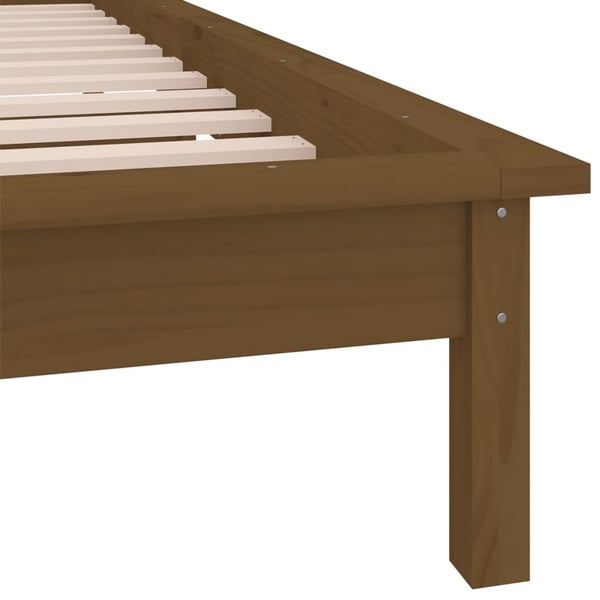 vidaXL Sengeramme med LED honningbrun 75x190 cm liten enkel heltre
