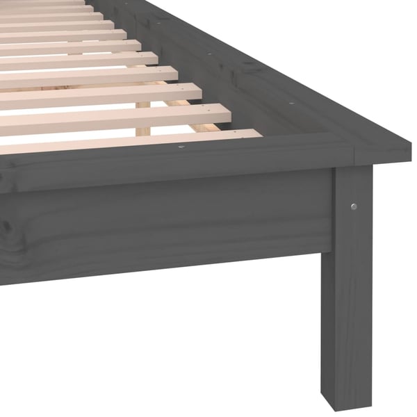 vidaXL Sengeramme med LED grå 120x190 cm Small Double heltre